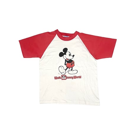 【USED】80's Walt Disney World MICKEY MOUSE RAGLAN T-SHIRT