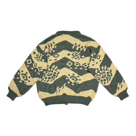 【USED】90's GIVENCHY GENTLEMAN Mohair Wool Pattern Cardigan