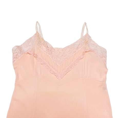 【USED】60's LINGERIE SLIP DRESS PINK BEIGE