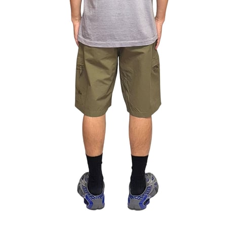 【USED】90's-00's STUSSY RIPSTOP NYLON 6-POCKET SHORTS KHAKI