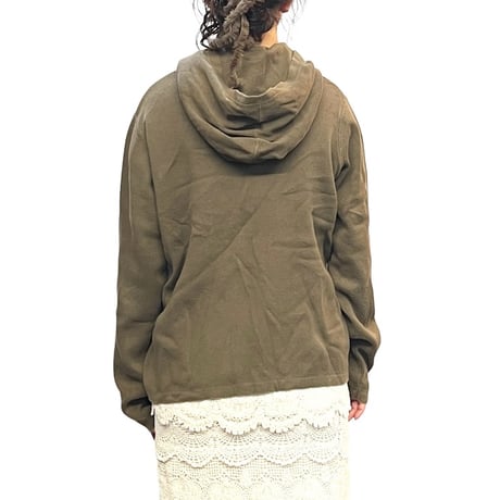 【USED】90's CK Calvin Klein Jeans COTTON RIB KNIT ZIP-UP PARKA