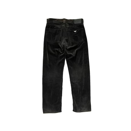 【USED】80's BLUE POWER WASH BY ARMANI JEANS CORDUROY PANTS SLATE BLACK