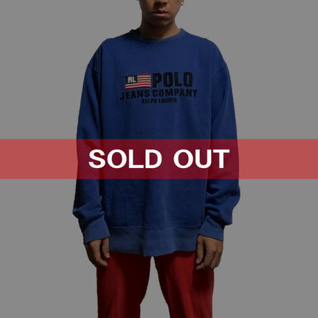 【USED】90'S POLO JEANS EMBROIDERY SWEATSHIRT