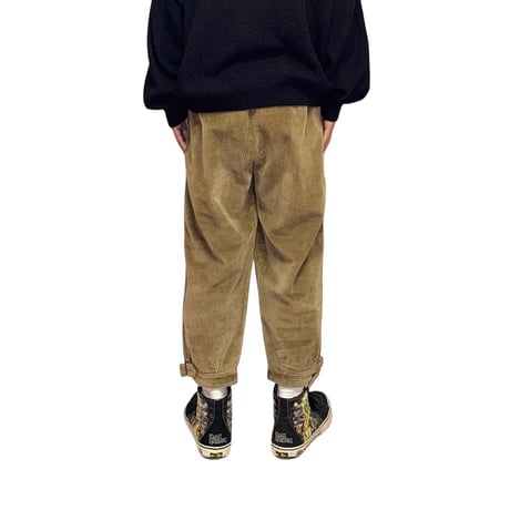 【USED】70's Italian Puro Cotone Wide-Wale Corduroy Tapered Pants