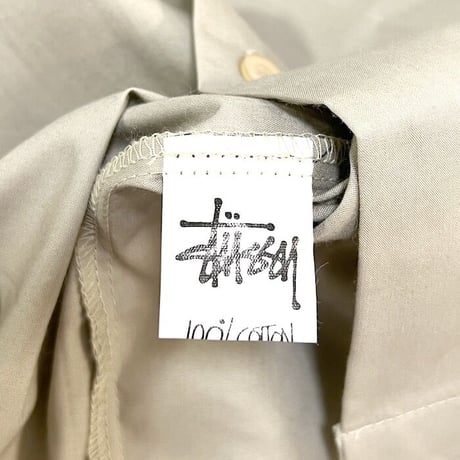 【DEAD STOCK】00'S STUSSY LINE DESIGN SHIRT BEIGE