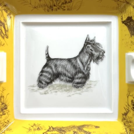 【USED】HERMÈS PORCELAIN SCOTTISH TERRIER ASHTRAY