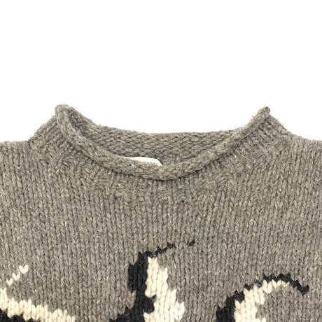 【USED】00'S ECUADOR MADE HAND KNIT WOOL SWEATER
