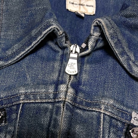 【USED】90's-00's EURO CK Calvin Klein Jeans DENIM JACKET