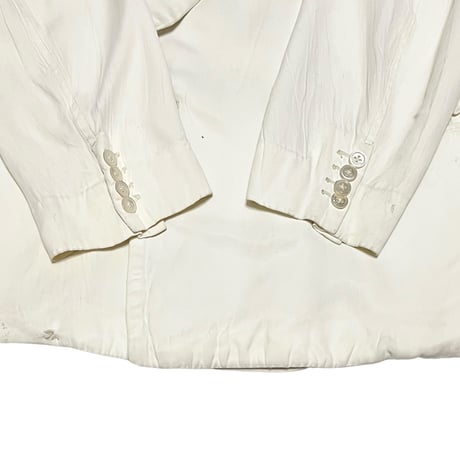 【USED】30's BRITISH VINTAGE SHAWL COLLAR SILK DOUBLE BREASTED DINNER JACKET WHITE