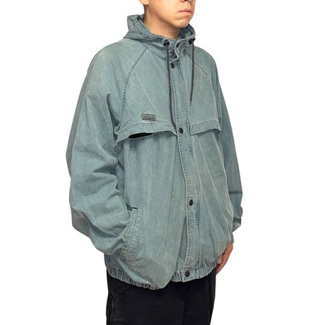 【USED】90's Columbia VINTAGE COTTON HOODED JACKET FADE GREEN