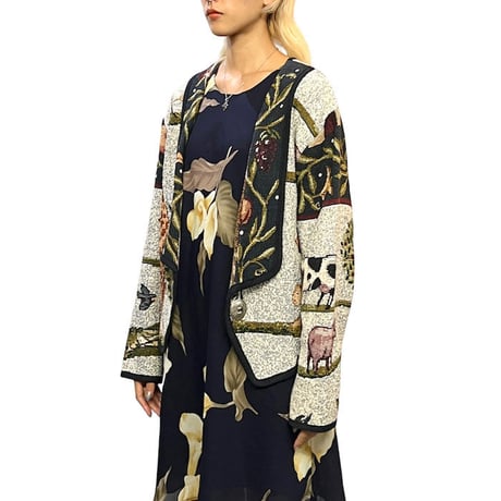 【USED】80'S-90'S KOKOPELLI ANIMAL JACQUARD JACKET
