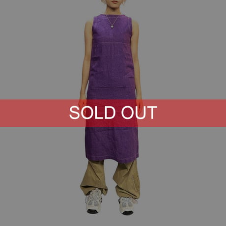 【USED】EURO VINTAGE SLEEVELESS LINEN DRESS PURPLE