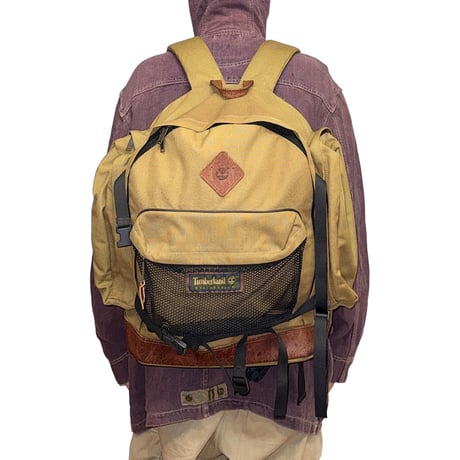 【USED】90's Timberland Weathergear Canvas & Leather Backpack