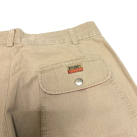【USED】90's STUSSY OUTDOOR RIPSTOP PANTS BEIGE