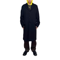 【USED】90's EMPORIO ARMANI Knit Chester Coat Black