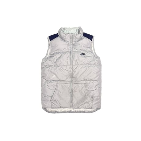 【USED】00's EURO NIKE AIR Silver Down & Feather Puffer Vest