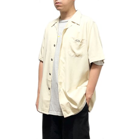 【DEAD STOCK】00'S OAKLEY OPEN COLLAR SHIRT BEIGE