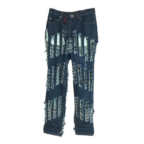 【USED】00'S VIVIENNE WESTWOOD MAN "CUT & SLASH" DENIM PANTS