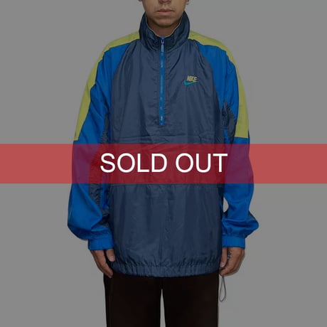 【USED】90'S NIKE HALF ZIP NYLON JACKET BLUE × YELLOW