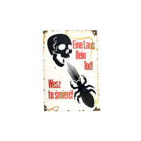 【USED】40's? Iron Warning Sign – "Eine Laus Dein Tod!"