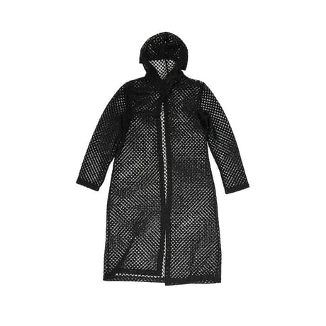 【USED】90'S espressa MESH HOODED LONG COAT