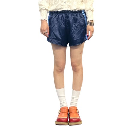 【USED】80's adidas RUNNING POLY SHORTS NAVY MADE IN WEST-GERMANY