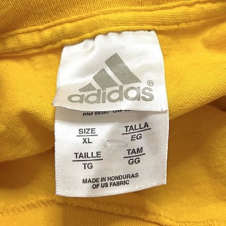 【USED】00'S adidas SILVER LOGO PRINT T-SHIRT YELLOW
