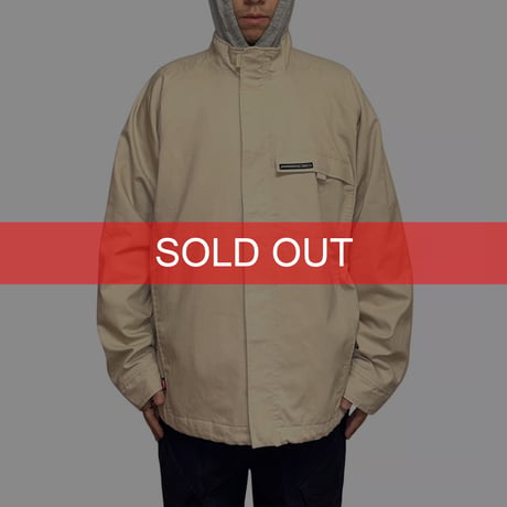 【USED】00's EURO NIKE Minimal Stand Collar Jacket Ivory