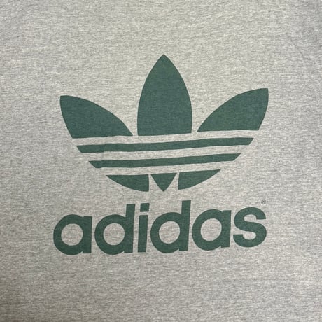 【USED】90's adidas Trefoil Double Print L/S T-shirt Made in USA