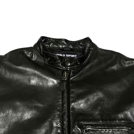 【USED】90's POLO SPORT RALPH LAUREN LEATHER BIKER JACKET