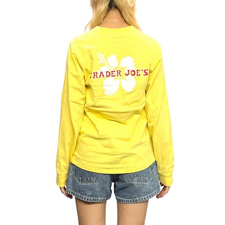 【USED】00's TRADER JOE'S L/S T-SHIRT YELLOW