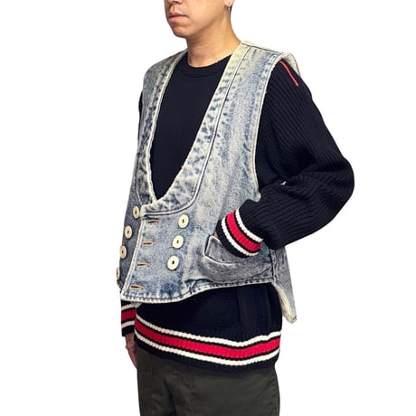 【USED】80's German Logger Sherpa-Lined Denim Vest