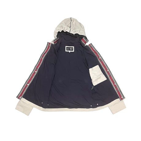 【USED】00's ARMANI JEANS LIGHT SHELL HOODED ZIP JACKET