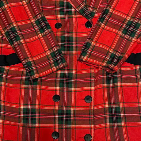 【USED】80's St Michael TARTAN CHECK TEDDY COAT