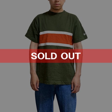 【USED】90'S STUSSY SWITCHING LINE T-SHIRT