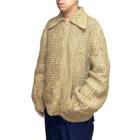 【USED】70's HAND CRAFTED WOOL KNIT JACKET