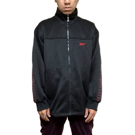 【USED】90'S REEBOK  TRACK JACKET BLACK×RED
