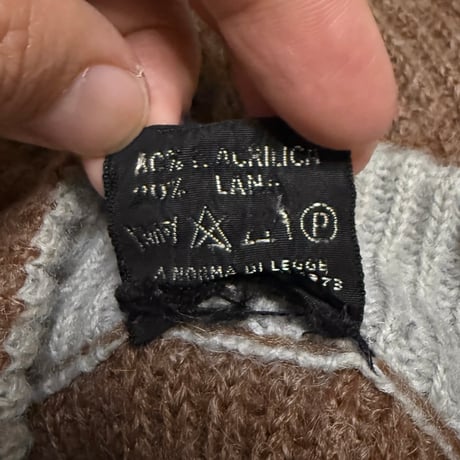 【USED】80's MPL Italy Stripe Raglan Knit Sweater with Neck Button Detail