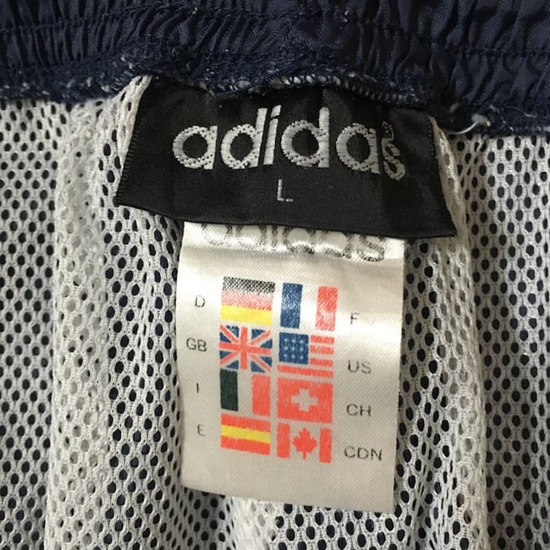 USED】90'S ADIDAS NYLON TRACK PANTS NAVY | KONBINI