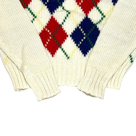 【USED】90'S BOSTON DRY GOODS ARGYLE KNIT SWEATER