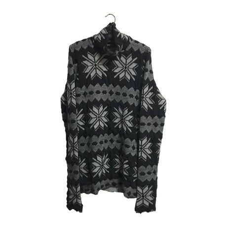 【USED】RAF SIMONS 2003-2004 AW "CLOSER" OVERSIZED SNOW PATTERN HI-NECK KNIT