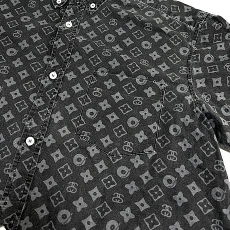【USED】90’S STUSSY MONOGRAM S/S B.D SHIRT