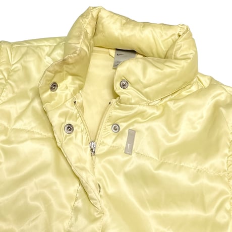 【USED】00's NIKE Detachable Sleeve Puffer Jacket Pastel Yellow