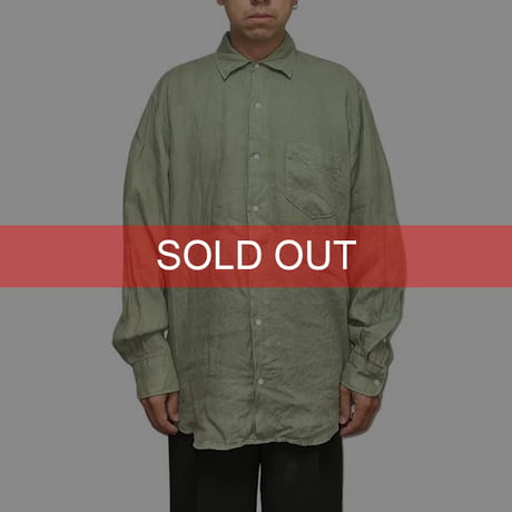 【USED】90'S BANANA REPUBLIC IRISH LINE SHIRT KHAKI