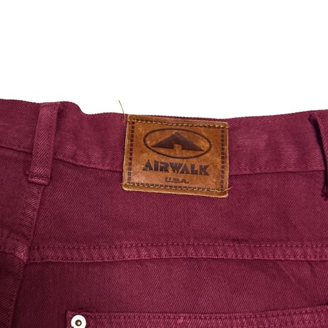【USED】80's-90's AIRWALK Super Baggy Work Pants Wine Red Made in USA