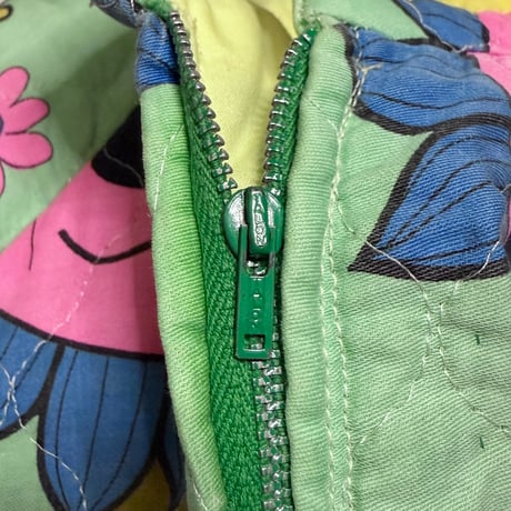 【USED】70's HANDMADE ANIMAL PRINT QUILTING FABRIC MAXI DRESS