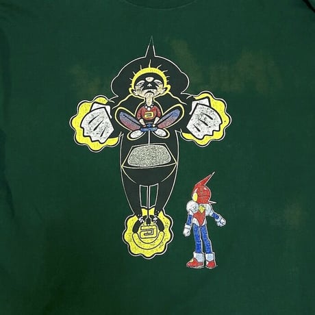 【USED】90'S ANARCHIC ADJUSTMENT "PULSE MAN" L/S T-SHIRT GREEN