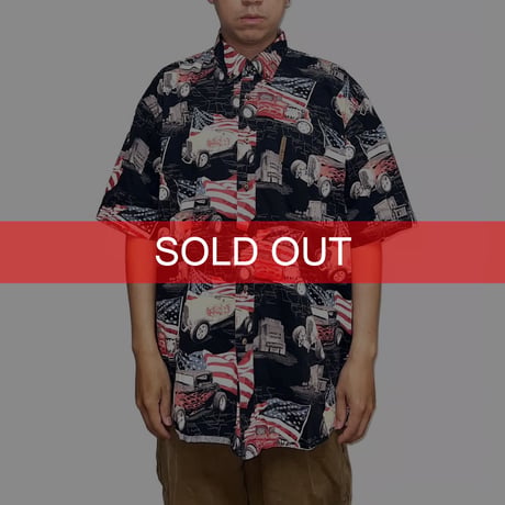 【USED】90's CLEAR WATER HOT ROD CARS S/S SHIRT