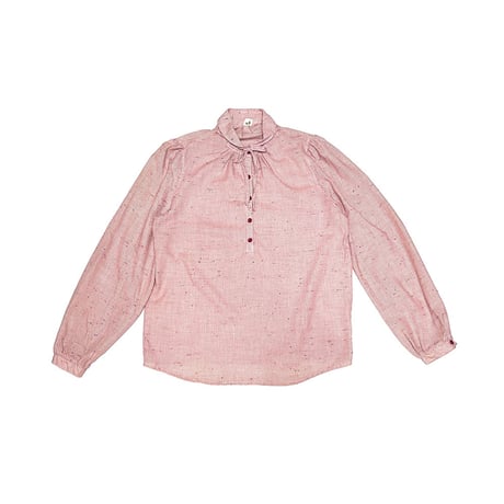 【USED】80's ROUND COLLAR LATTICE CHECK BLOUSE