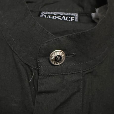 【USED】90's VERSACE CLASSIC V2 BAND COLLAR SHIRT